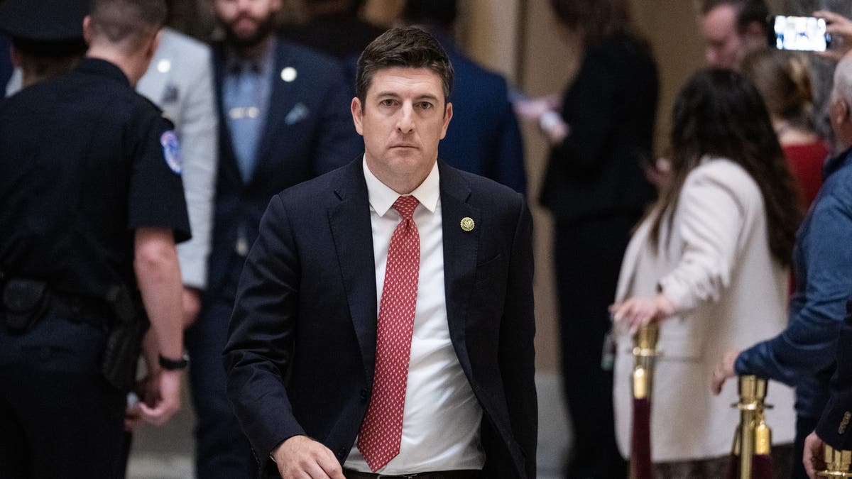  Rep. Bryan Steil, R-Wis., is seen in the U.S. Capitol before a procedural vote on a motion to vacate against Speaker of the House Kevin McCarthy, R-Calif., on Tuesday, October 3, 2023. 