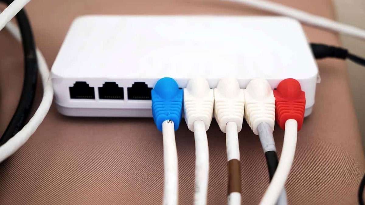 Image of a home router in use