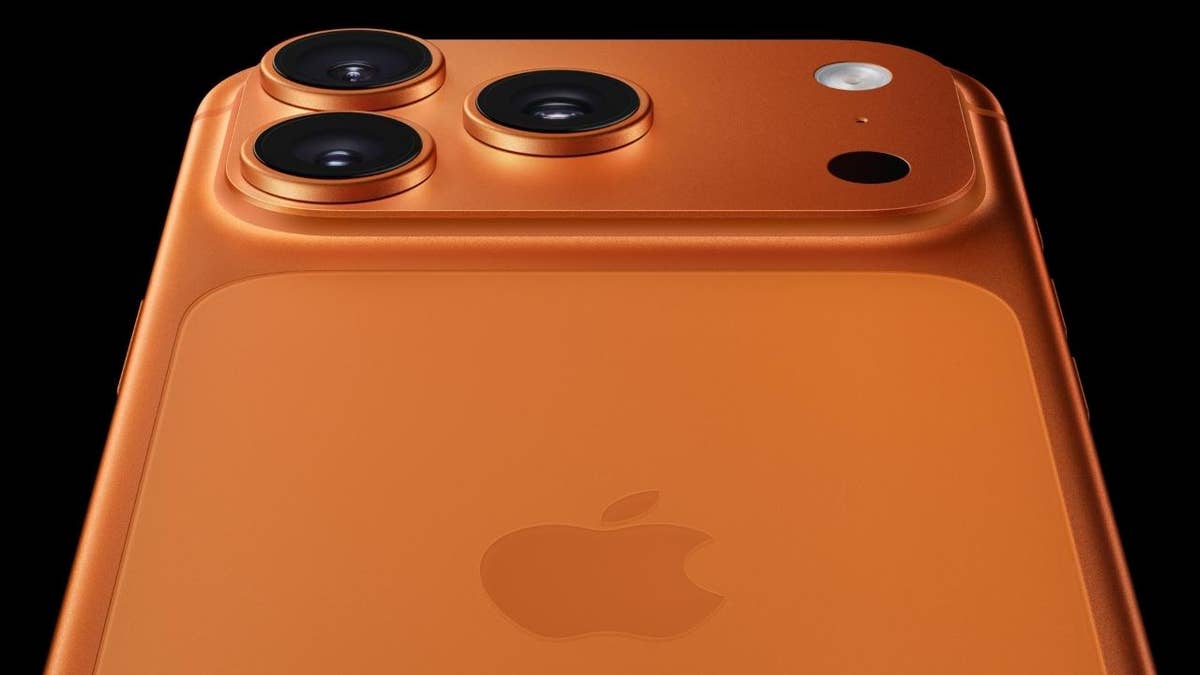 close up of orange iphone 17 pro