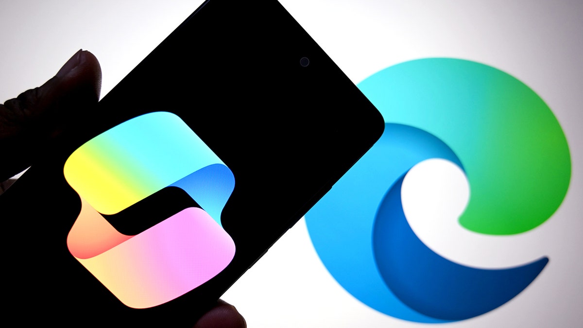 Person holding up a smartphone.