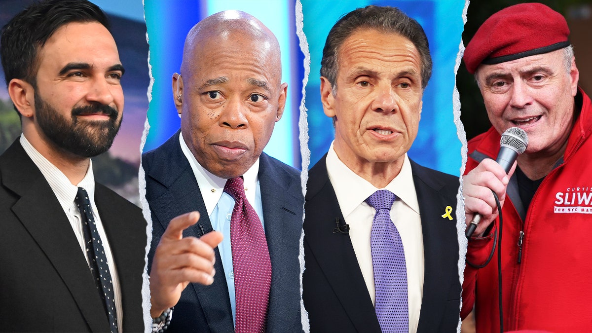 New York City mayoral candidates Zohran Mamdani, Eric Adams, Andrew Cuomo, Curtis Sliwa.