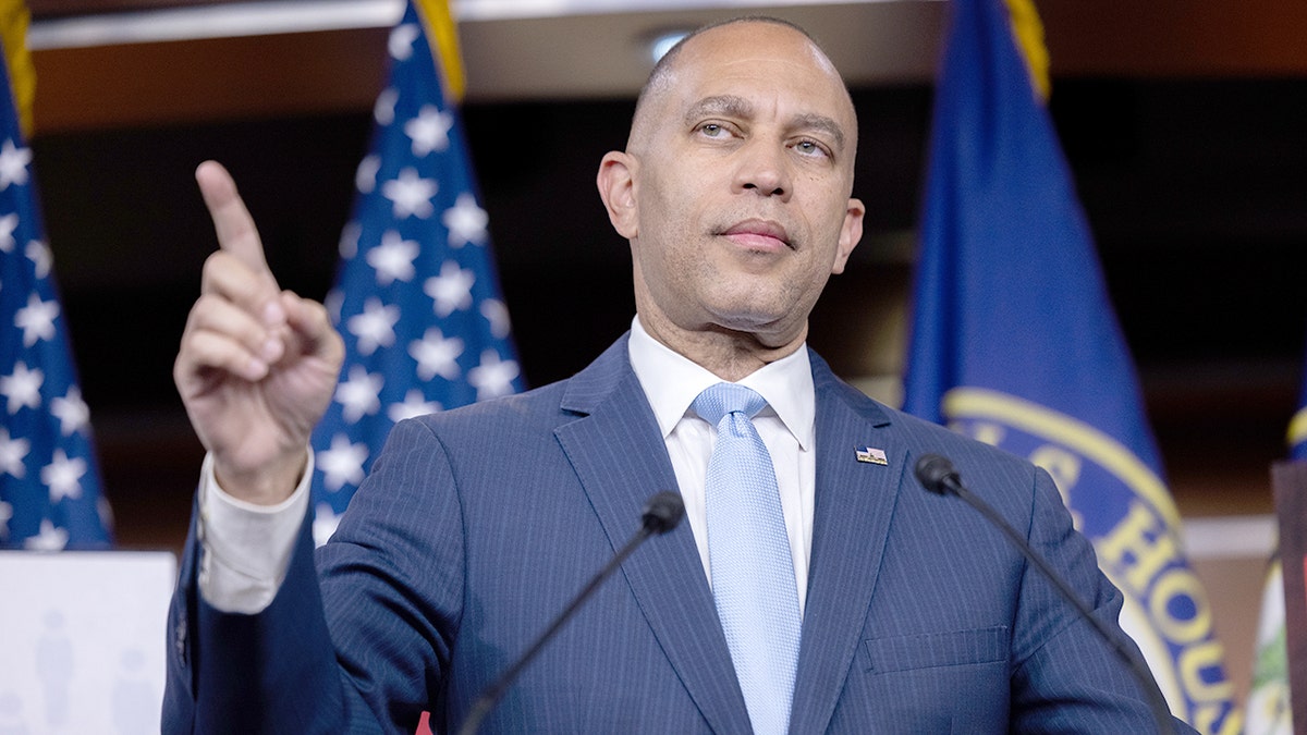 Rep. Hakeem Jeffries at a press conference