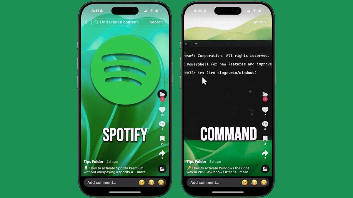 A TikTok video with a Spotify logo