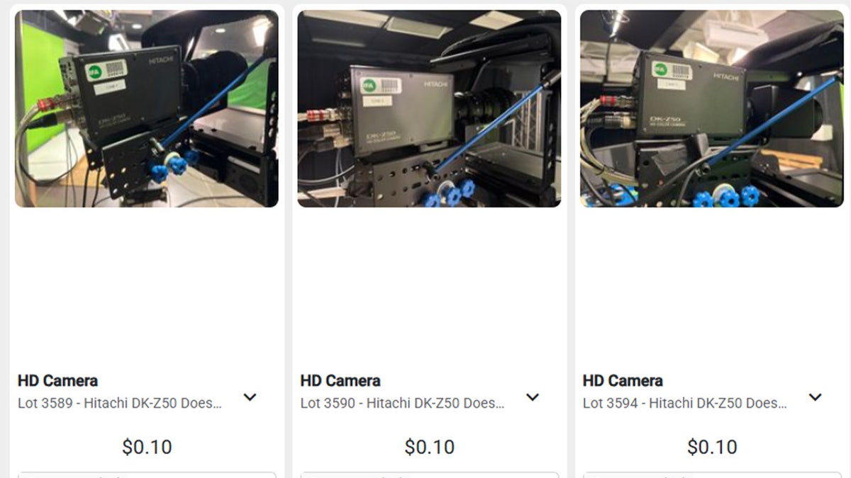 Screenshot showing cameras for sale for 10 cents.