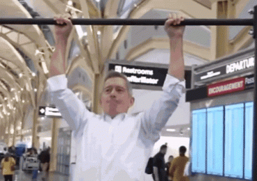 Trump cabinet members do pull-ups at airport to launch $1B family travel program nationwide