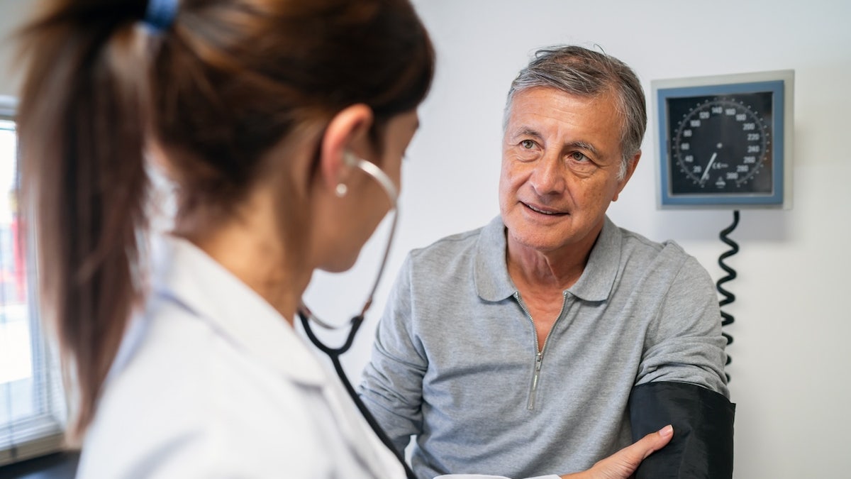 Man getting blood pressure taken