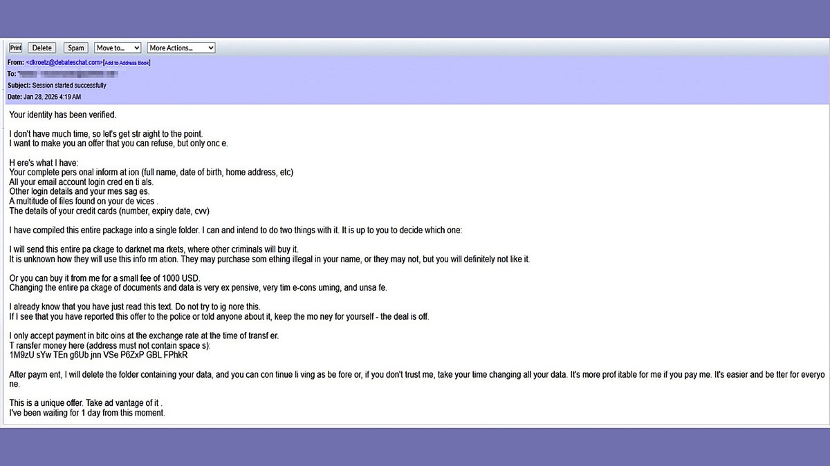 Be aware of extortion scam emails claiming your data is stolen