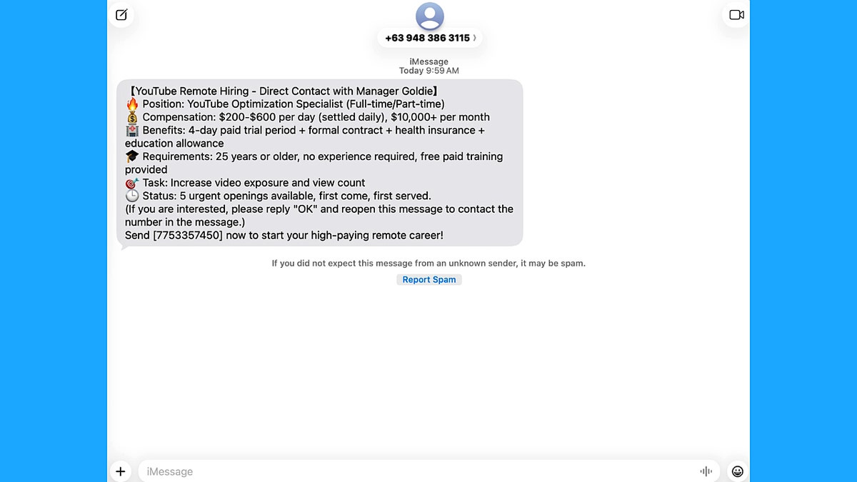 YouTube job scam text: How to spot it fast
