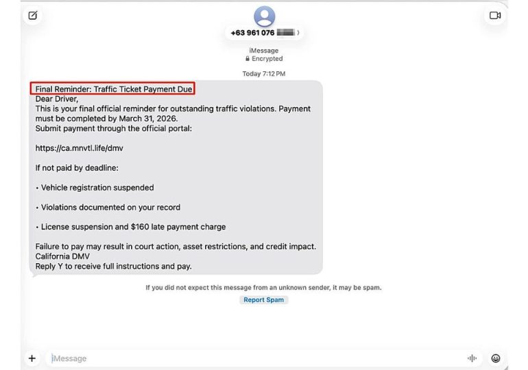Is that traffic ticket text a scam or real?