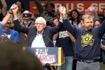 Maine Senate candidate Graham Platner embraces democratic socialism at Bernie Sanders rally in Portland