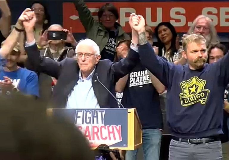 Maine Senate candidate Graham Platner embraces democratic socialism at Bernie Sanders rally in Portland