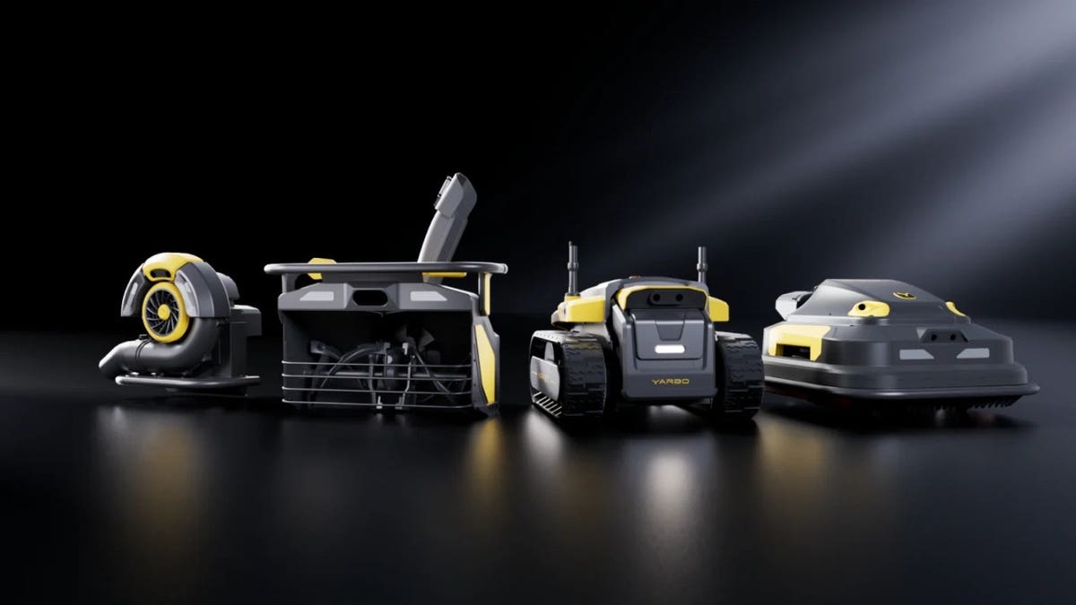 A set of robot lawn mowers