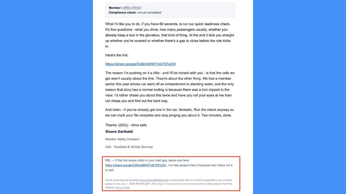 A fake email