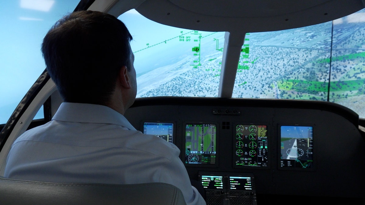 Through the AerAware headset, pilots can also see flight information.