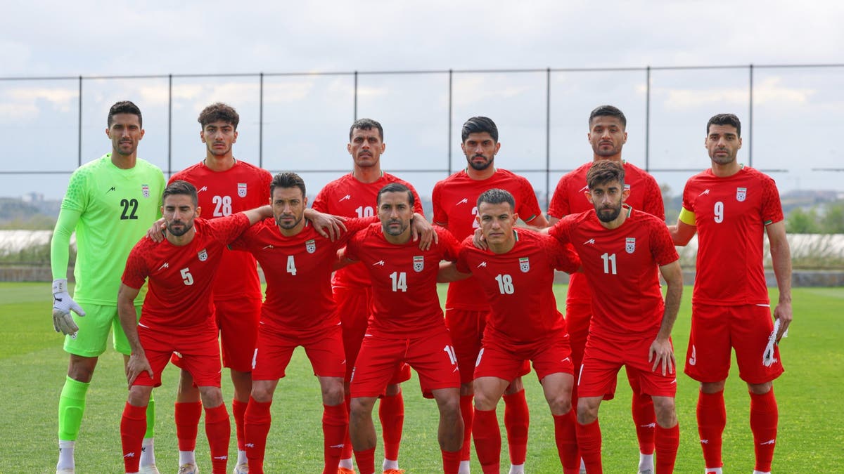 Iran soccer players posing for a team photo in Antalya, Turkey