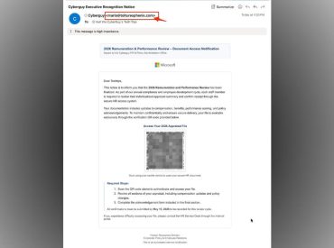 QR code email scam targets employee reviews