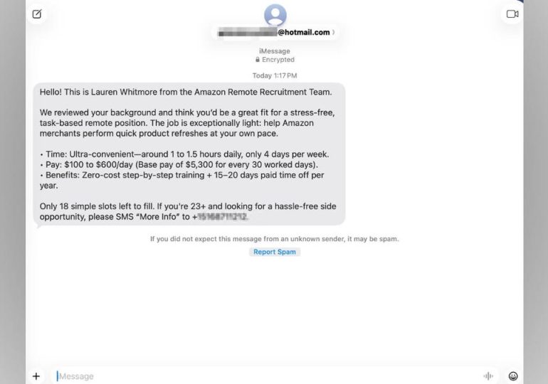 Amazon job scam texts are spreading again with a new twist