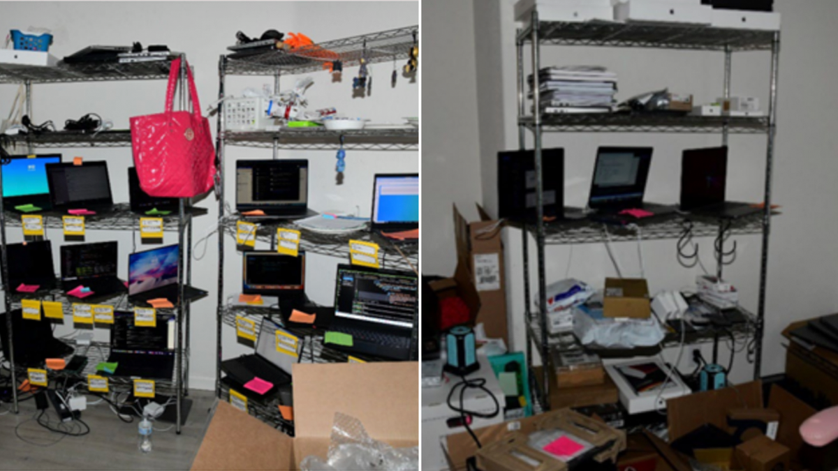 Picture of laptops found inside Christina Chapman’s home