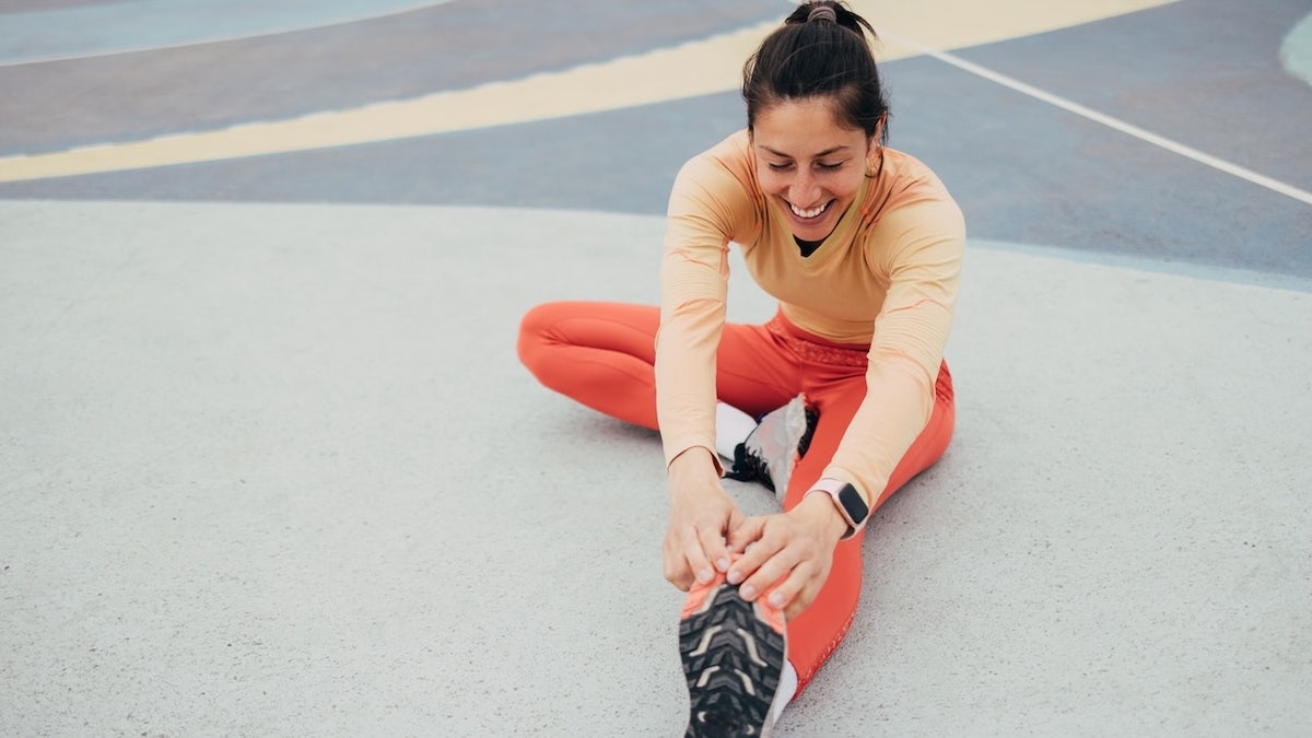 Woman stretching