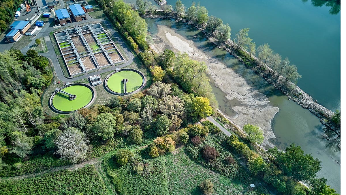 The Grünau am Rhein wastewater treatment plant on September 29, 2026.
