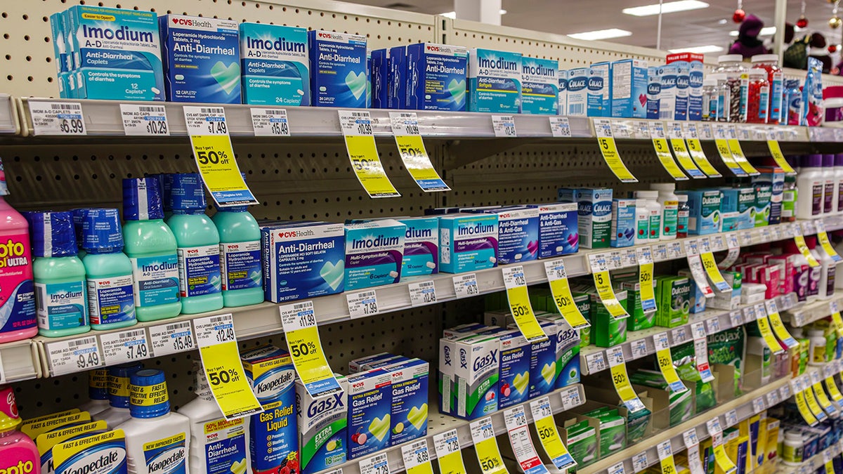 Miami Beach, Florida, CVS Pharmacy, over the counter medicine, digestive health aisle, anti diarrhea, Imodium a-d, diarrhea treatment, gas-x. (Photo by: Jeffrey Greenberg/Universal Images Group via Getty Images)