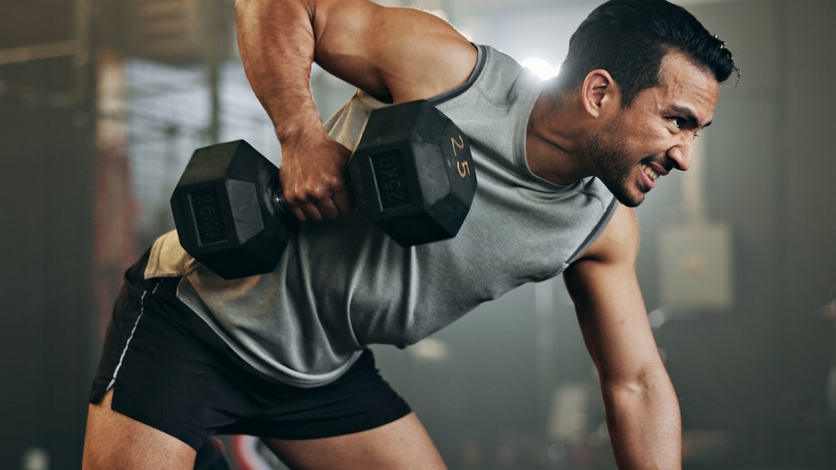 Man lifting weights